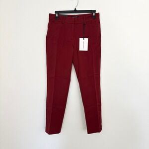 41 Hawthorn Pants 2P Becca Straight Leg Burgundy Ponte Stretch Tailored Preppy